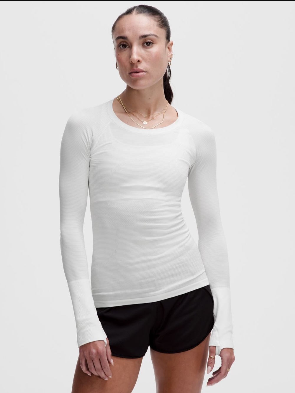 Lululemon Swiftly Tech Long-Sleeve Shirt 2.0 in White Hip Length